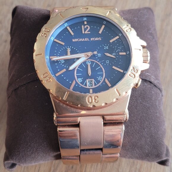 Michael Kors Oversized (43mm) Bel Aire Rose Gold Stainless Steel Watch - Picture 1 of 7
